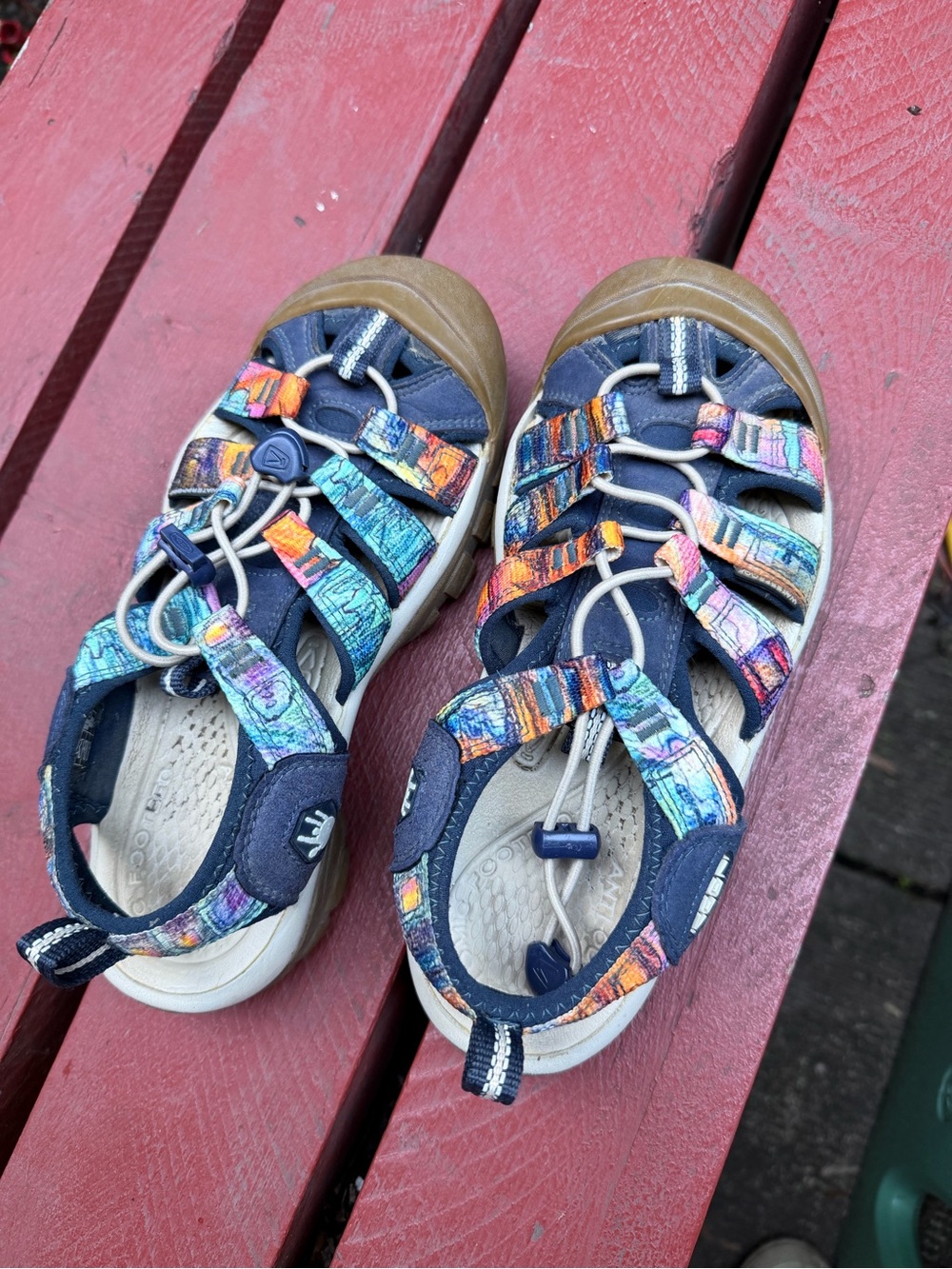 Keen Women Multicolor Outdoor Sandals - Navy with Rainbow Accents
